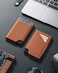 VULKIT Minimalist Slim Wallet for Men Pop Up Card Holder RFID Blocking for with Money Pocket Cash &amp; Credit Cards Brown