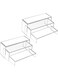 2 Sets Clear Acrylic Display Risers, Showcase Shelf For Jewelry, Figures, Buffets And Cupcakes (Large, Clear)