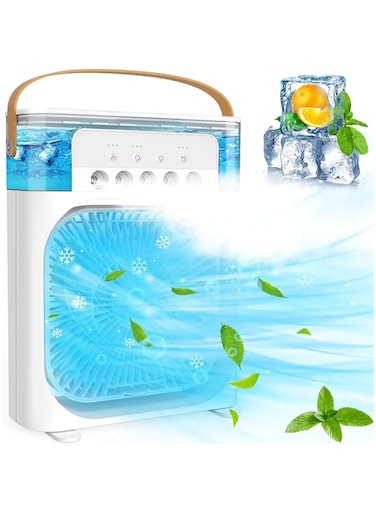 TECHVIDA Portable Air Conditioners - Small Portable AC Quiet Personal Air Cooler,USB Powered Mini Desktop Cooling Misting Fan, 1/2/3 H Timer, 3 Speeds,360&deg;Adjustment,for Office, Home, Room,Desk,Car