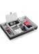 NALACAL Nightstand Organizer Tray, Leather Valet Tray for Men, EDC Catchall Tray with Phone Charging Station, Dresser Top Organizer, 6 Compartments Entryway Valet Box for Wallet, Keys, Phone