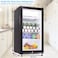 95L Glass Door Refrigerator With Semi Freezer Compartment, Direct Cold with Frost, LED Light and Key Lock, (RB-95HC-JC) Black