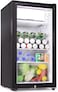 95L Glass Door Refrigerator With Semi Freezer Compartment, Direct Cold with Frost, LED Light and Key Lock, (RB-95HC-JC) Black