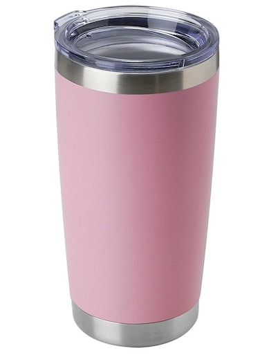 Tumbler Bulk Stainless Steel Vacuum Insulated Tumblers with Lid Double Wall Travel Mug Durable Powder Coated Coffee Cup, Suitable for Ice Drinks and Hot Beverage (Pink&iuml;&frac14;&OElig; 1pack)