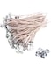 DELFINO 6 Inch 100pcs Thick Gauge Wick, Natural Candle Wick Pre-Waxed with 10 Free Metal Bases, Fit Container Diameter 2-3IN, Low Smoke