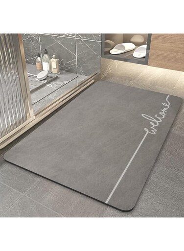 Super Absorbent Floor Mat, Bath Mat Rug Rubber Non Slip Quick Dry Super Absorbent Thin Bathroom Rugs Fit Under Door-Washable Bathroom Floor Mats-Shower Rug for in Front of Bathtub,Shower Room,Sink