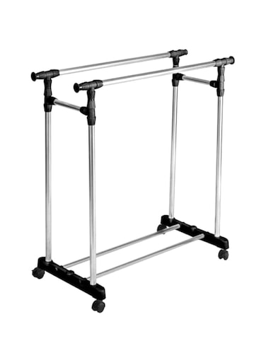 Dubai Gallery Metal Double Layer Cloth Rack Silver