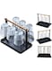 Product Cup Drying Rack, Mugs Organizer, Metal Bottle Drying Organizer with Drain Tray, Wood Handle, 6 Silicone Protective Hooks Ideal for Storing/Draining/Drying Cups, Mugs, Glasses (Black)