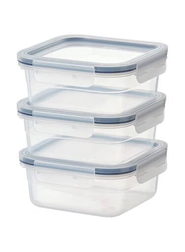 Ikea Food Container, Square/Plastic 3 Pack