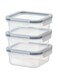 Ikea Food Container, Square/Plastic 3 Pack