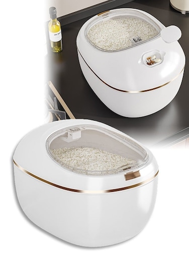 Rice Dispenser, Sealing 5KG Rice Containers Storage,Multifunctional Moisture Insect-proof Rice Container, Sealed Household Grain Storage Bucket for Kitchen with Free Measuring Cup