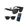 Smart Video Recording Sunglasses with Camera, Wireless App Control, Black Frame
