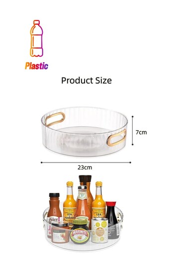2 Pack Lazy Susan Turntable Organizer Rotates 360 Degrees, Spice Rack Turntable Organizers, Kitchen Organiser Turntable Cupboard Organiser for Cabinet, Pantry, Fridge, Countertop
