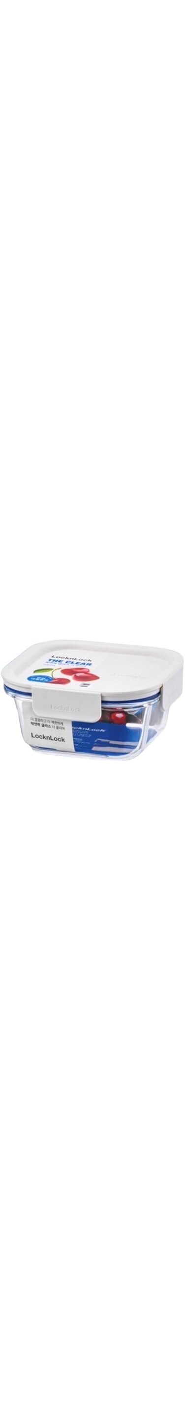 LocknLock Clear Glass Square 500ml White - Durable, Airtight, Heat-Resistant Food Storage Container