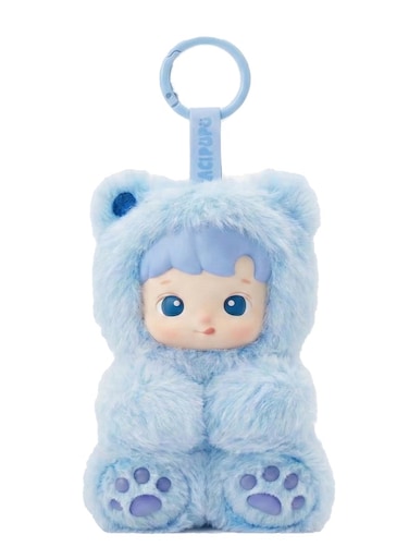 Pop Mart HACIPUPU Gummy Bear Series Vinyl Plush Pendant Keychain - Cute Blue Bear Stuffed Animal Doll Bag Charm, Soft Fluffy Action Figure Keyring For Backpack, Kawaii Collectible Gift For Girls Boys