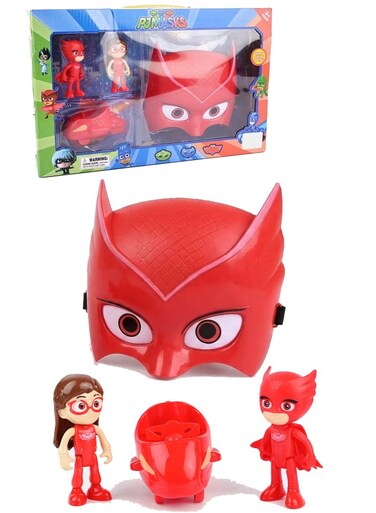 PJ Masks Owlette Toy Set - 4 Piece Action Figure &amp; Costume Playset, Includes Red Owlette Hero Mask, Amaya Figure, Owlette Character &amp; Owl Glider Car, Superhero Role Play Kit, Birthday Gift For Kids 3+