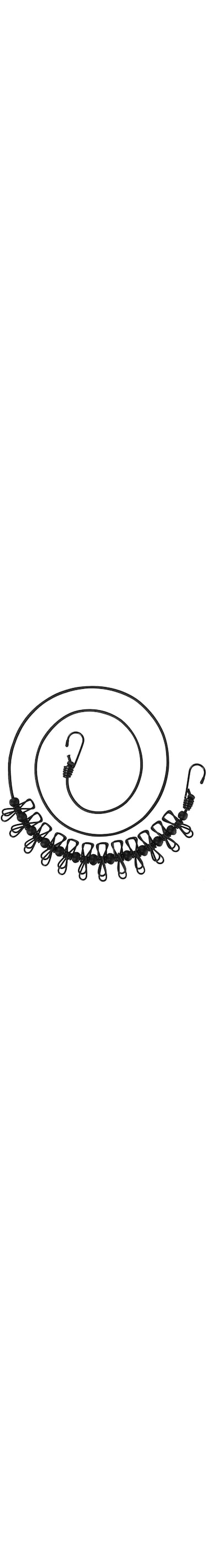 M&amp;J Portable Travel Elastic Clothesline, AdjUStable Laundry Clothesline, Windproof Positioning Buckle Clothes Line Rope With 12Pcs Clothespins For Outdoor Indoor USe Black, Ssz025