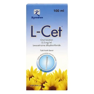L-Cet 0.5mg/ml Levocetirizine Syrup With Tutti-Frutti Flavor For Cold &amp; Allergy 100ml