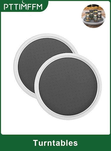 2-Pack 360&Acirc;&deg; Rotating Lazy Susan Turntables, Non-Slip Spinning Organizers for Kitchen, Pantry, Countertop, Bathroom Storage