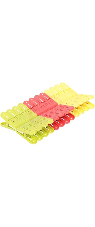 Saqoclean Alsaqer Multi-Purpose 32 Pieces Cloth Clip - Hanger Clips, Slim-line Plastic Finger Clips Clothes Pants Hanger Clips   Multi Colour   Ideal for Hanging Clothes