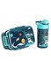 Kids Space Lunch Box and Water Bottle Combo Set - 1800ml Leakproof 3-Compartment Lunchbox with Spoon, BPA-Free Food Grade Plastic, 500ml Spillproof Water Bottle for School (Blue)
