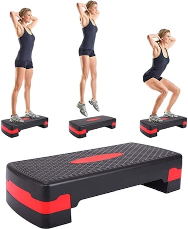 Adjustable Workout Aerobic Stepper Step Platform Trainer, Exercise Equipment for Women at Home