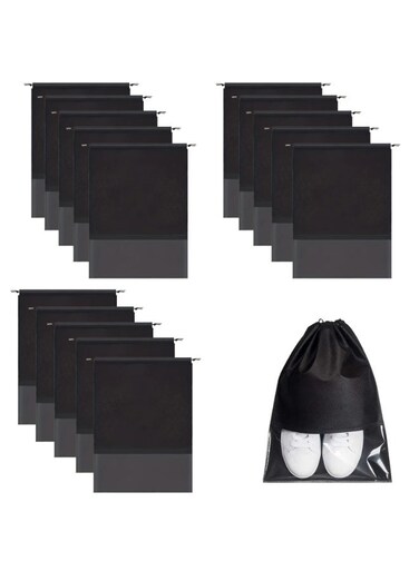 Pieces Dust Proof Travel Shoe Bags Transparent Drawstring Storage Bag Dustproof Handbag Cover,32 x 44cm
