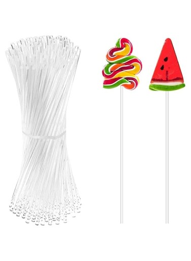 SYOSI Acrylic Lollipop Sticks, 100PCS, 6 Inch/15cm, 0.12 Inch/ 3mm Diameter Clear Reusable Acrylic Rods, Acrylic Dowel Rods for Plant Stakes, Stirring Rod for Cake Pops, Candy, and Cookies