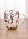 Double Walled Glass Cup with Handle and Flower 350ml