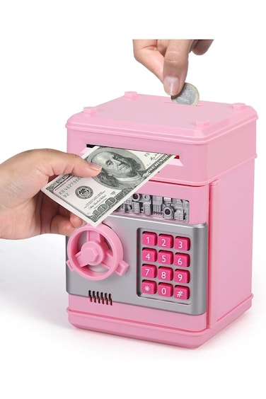 Electronic Piggy Bank &ndash; ATM Money Safe for Kids, Password Coin &amp; Cash Saving Box