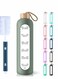 Oz Leak-Proof Borosilicate Glass Water Bottle with Time Markers &amp; Motivational Quotes - BPA Free, Reusable, Silicone Sleeve &amp; Bamboo Lid