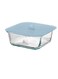 container with lid, square glass/silicone600 ml