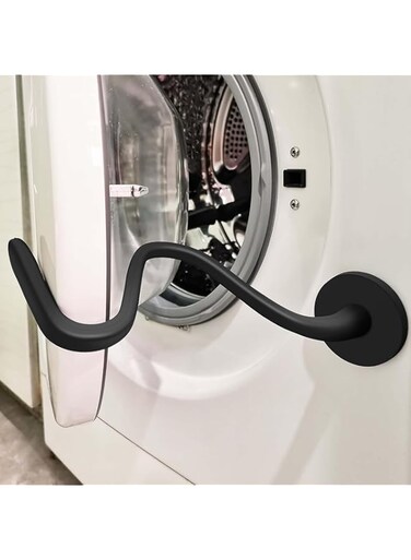 JWWYJ Upgraded Front Load Washer Door Prop, Easy to Use and Bend Washing Machine Door Prop Open, Flexible and Sturdy Washer Door Stopper Keep Your Washer Door Open or Ajar to Prevent Odors (Black)