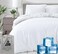 Nj Bamboo Duvet Cover Queen Size 230x220 With Button Closing and Corner Ties 400TC Cool, Anti-Allergic, Soft and Silky &ndash; White