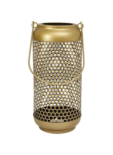 Home Town Lantern Metal Gold Candle Holder,25.5X12Cm