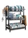 3 Tiers Dish Drying Rack and Drainboard Set for Kitchen Counter, Stainless Steel Dish Racks with Cups Holder, Utensil Holder, Cutting Board Holder.