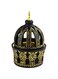 Intense Oud Calligraphy Style Closed Resin Incense Burner &ndash; Black &amp; Gold 6 Inch Metal Tray, Arabian Oud Bakhoor Burner (Mabkhara) for Yoga, Aromatherapy, Home, Office &amp; Bedroom Decor