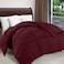 CRAFT 3 Piece Bed Comforter Set - Cozy Down Alternative Filled Comforter &amp; 2 Pillow Shams, Burgundy, Twin Size (135 x 200cm)