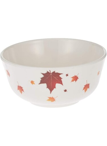 DINEWELL MELAMINE VINTAGE LEAVES SIDE BOWL, 4.5 INCH , WHITE, DWB5008VL ,1 PC