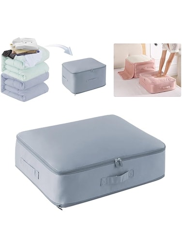 Ultra Space Saving Self-Compressing Organiser, Extra Large Space Saving Bags, Self Compression Bags Packing Cubes Compression Storage Bag Movable Organiser Bag for Clothes (20.4 * 16.5 * 11.8 in)