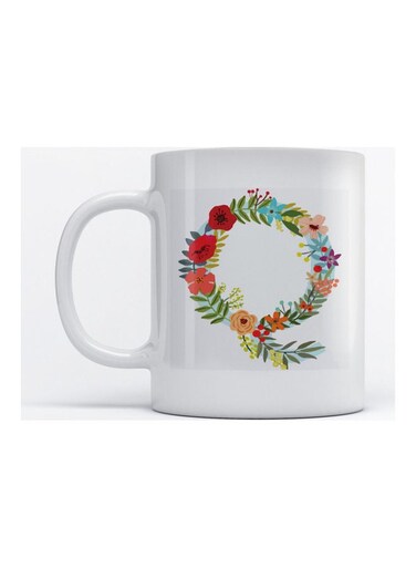 Mug Alphabet Q for Coffee and Tea White