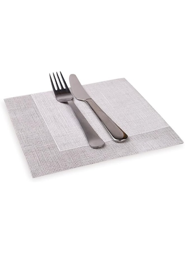 Restaurantware Luxenap Air Laid Dinner Napkins - Soft and Durable 16" x 16" White with Grey Thread Paper Napkins - Disposable and Recyclable - , Pack of 25