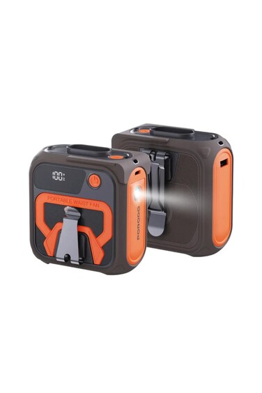 Lifestyle Multifunction Cooling Waist Fan with 10000mAh Battery, Flashlight &amp; Digital Display