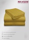 MAXQON Fitted Bed Sheet +2Pcs Pillow Covers, Super King Size 200x200+20cm, Color Gold