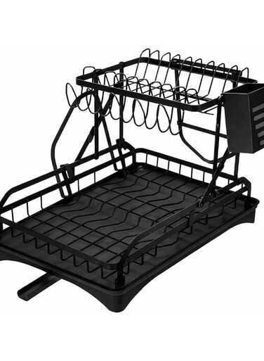 Dwell Foldable Dish Rack &acirc;&euro;&ldquo; Compact Dish Drainer for Kitchen Sink &amp; Countertop &acirc;&euro;&ldquo; Space-Saving, Durable &amp; Portable Dish Drying Rack for Plates, Cups &amp; Cutlery