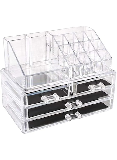 Clear Acrylic Cosmetic Organizer, 4 Drawer