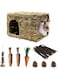HOOTO Rabbit Grass House and Hideout Foldable, Handmade Woven Hay Bed Natural Edible Grass Hut with Bunny Chew Toys, for Bunny Hamster Guinea Pig Chinchilla.