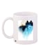 Printed Coffee Mug White/Blue/Beige 11ounce