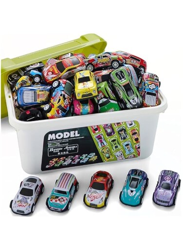 WHFEVDFY 50 packs Versatile Alloy Iron Leather Small Car Storage Bucket: Playful Toy Car Design, Functional Organizer for Kids&#39; Items. Durable, Whimsical Room Decor Enhancing Playtime and Organization