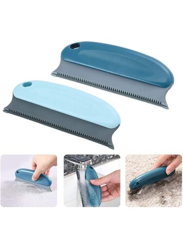 SparkSkies 2 Pcs Pet Hair Remover Brush, Pet Hair Detailer with Handle, Cat and Dog Hair lint Remover Hair Remover Brush for Cleaning Cars Furniture Carpet Sofa Clothes beds couches
