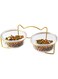 NALACAL Dog and Cat Bowls Elevated Set, 15&deg; Tilted Cat Food Double Bowls with Anti Slip Iron Stand Transparent Cat Feeder Raised Food and Water Bowls for Indoor Cats Dogs, 16 Ounces Each
